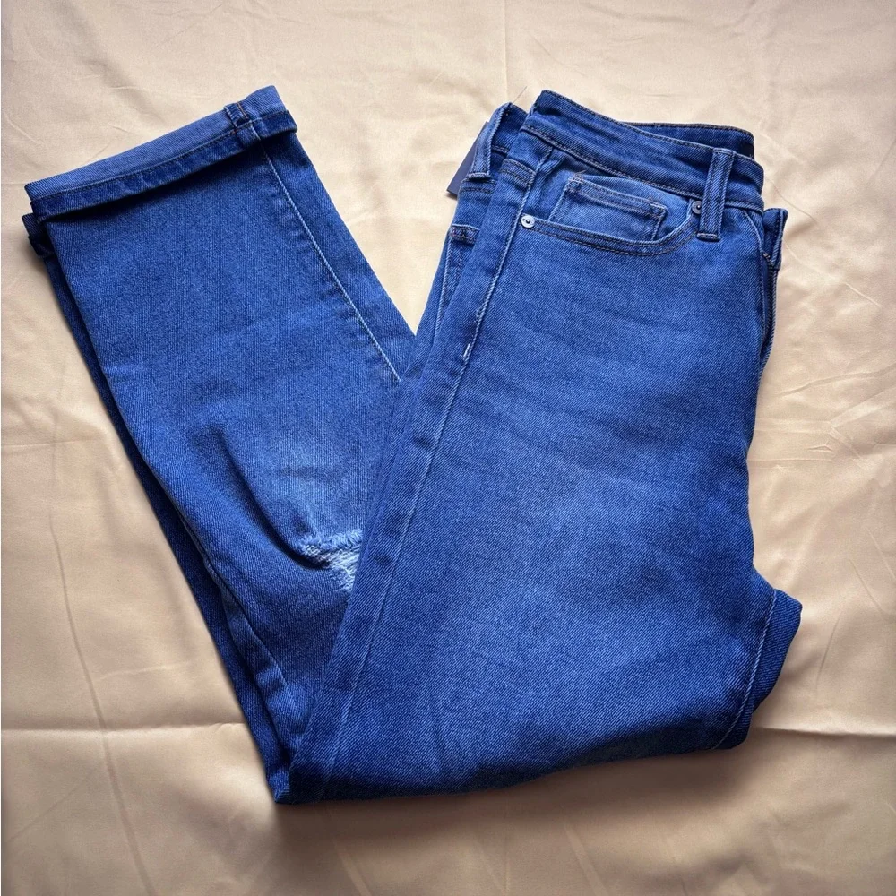 Kendall & Kylie Dark Blue Ripped Skinny Jeans - Picture 2 of 5